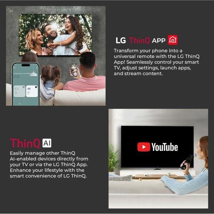 Téléviseur SPJ 65 pouces sans cadre UHD 4K Ai ThinQ série Webos - Noir.