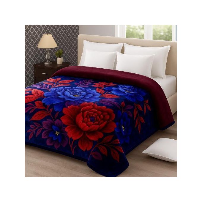 Couverture florale en peluche