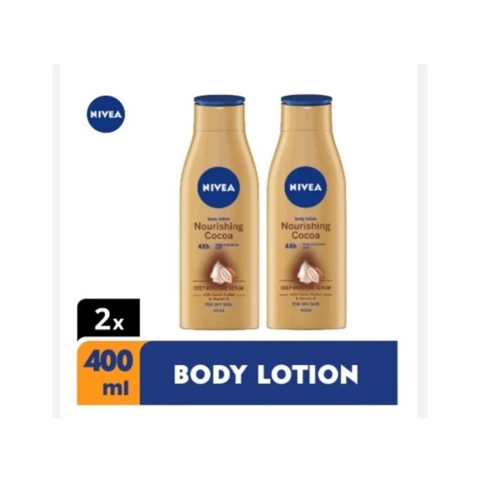 Lotion corporelle nourrissante au cacao NIVEA 400 ml - Lot de 2
