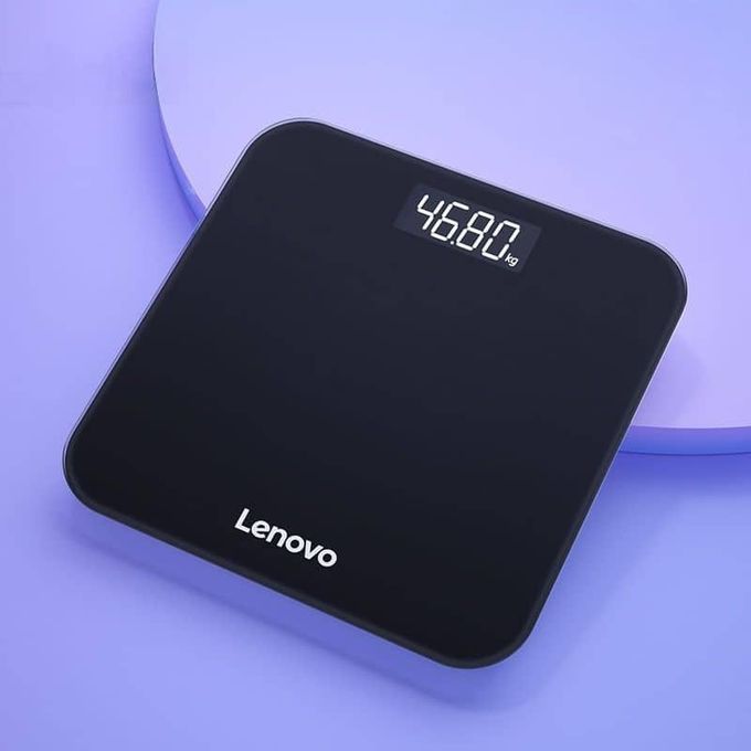 Balance connectée Lenovo – Analyseur de masse grasse avec écran LED et chargement USB – Noire