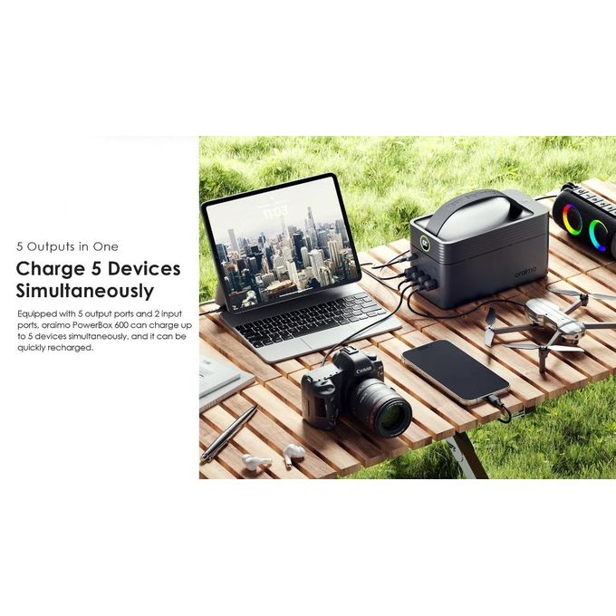 Oraimo PowerBox 5 sorties haute capacité 60 000 mAh 22,5 W, batterie externe