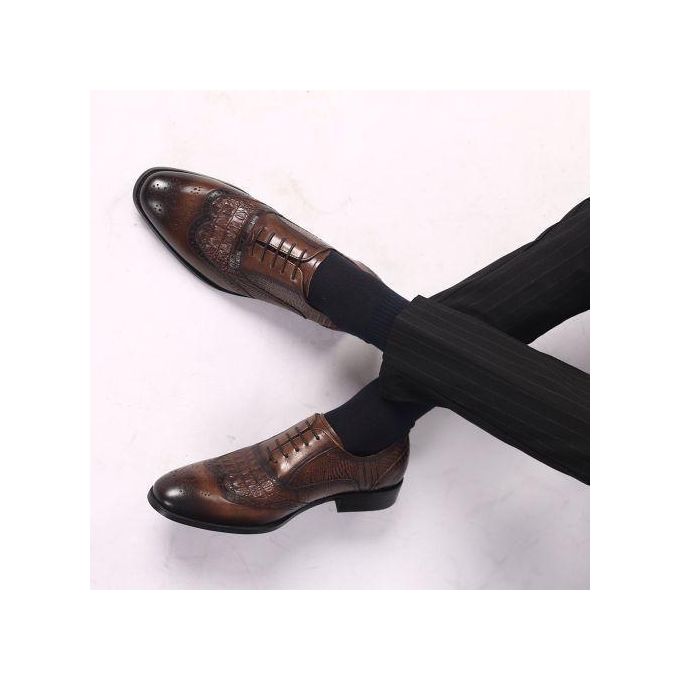 Chaussures homme Banagat Oxford, mocassins habillés pour mariage ou affaires, style vintage marron