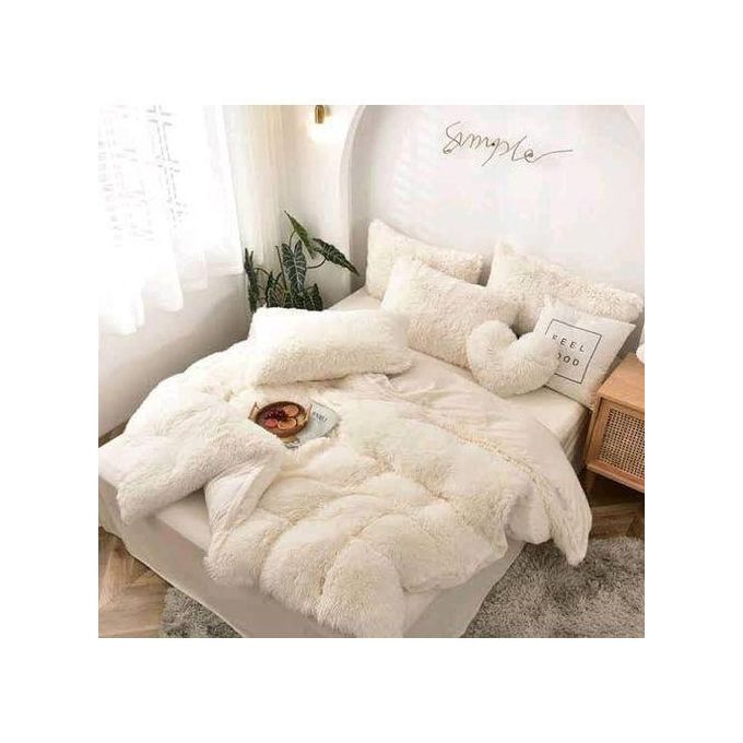 Ensemble de linge de lit peluche blanc