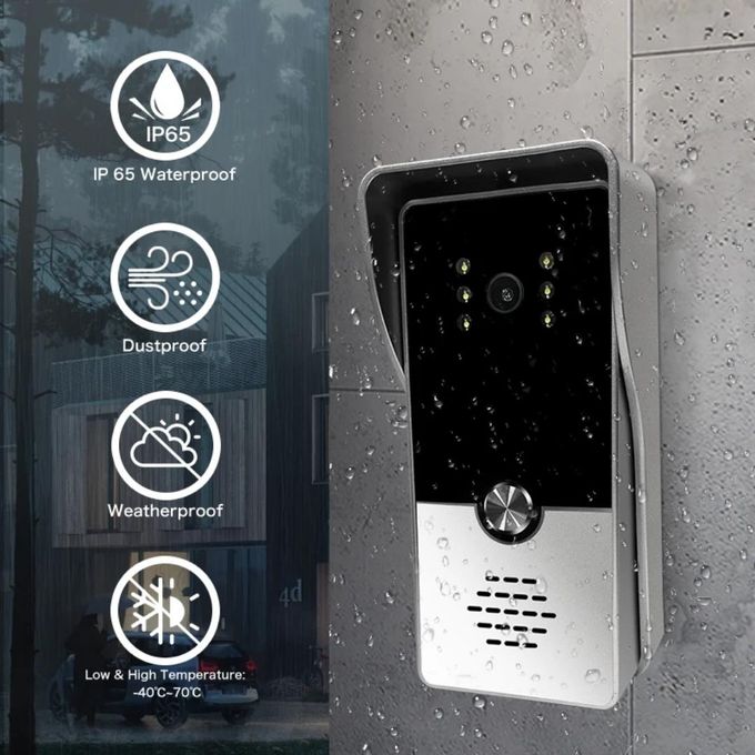 Interphone vidéo 7 pouces – Déverrouillez 2 portes avec écran tactile de sécurité interphone vidéo 