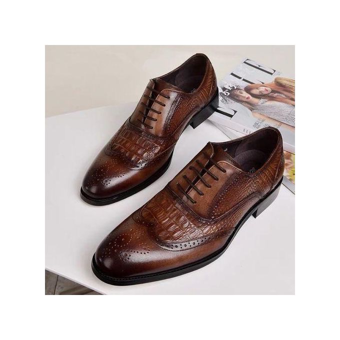 Chaussures homme Banagat Oxford, mocassins habillés pour mariage ou affaires, style vintage marron