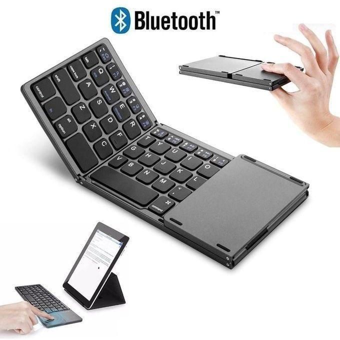 Mini clavier pliable avec pavé tactile, compatible Bluetooth 3.0 et sans fil, pour Windows, Android, iOS, tablettes, téléphones et téléviseurs connectés.