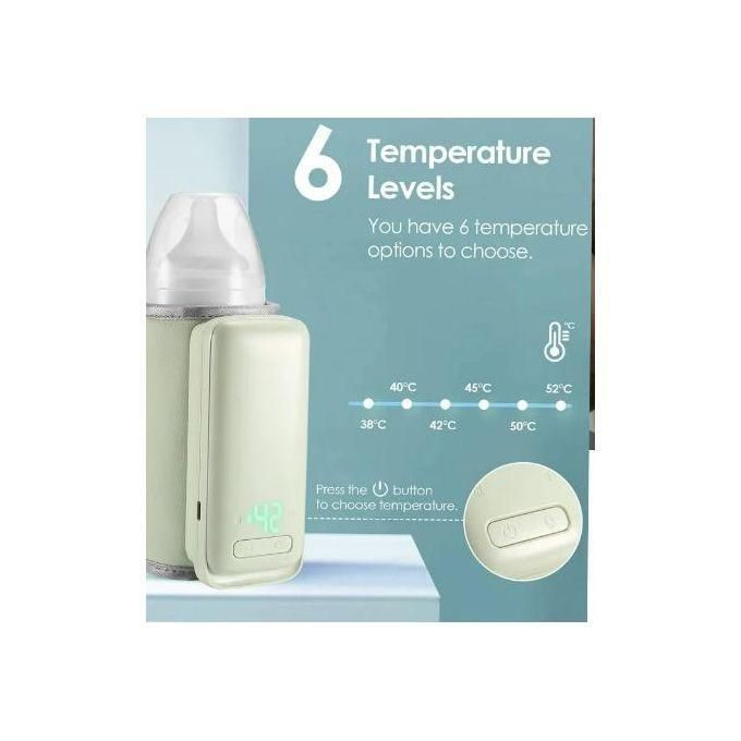 Chauffe-biberon sans fil pour les voyages, chauffe-lait portable avec lumière, température constante, rechargeable par batterie USB, sac chauffant pour lait bébé, utilisable en voiture, avec thermostat.