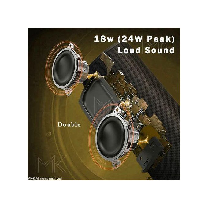Enceinte Bluetooth MK®, extérieure, sans fil, portable, double appairage, son stéréo puissant, basses profondes