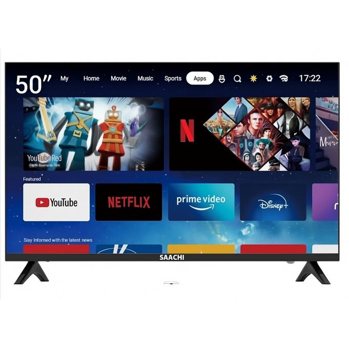 Téléviseur LED intelligent Saachi 50 pouces 4K Ultra HD 50DVBT2 - Noir