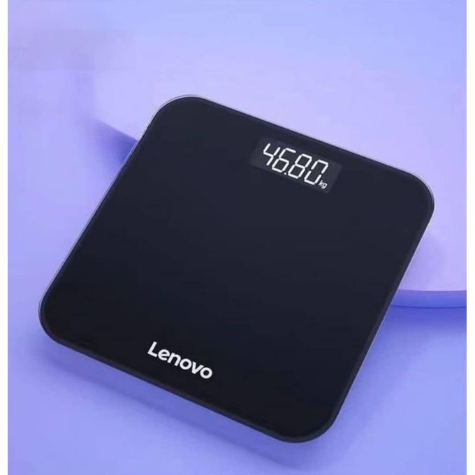 Balance connectée Lenovo – Analyseur de masse grasse avec écran LED et chargement USB – Noire