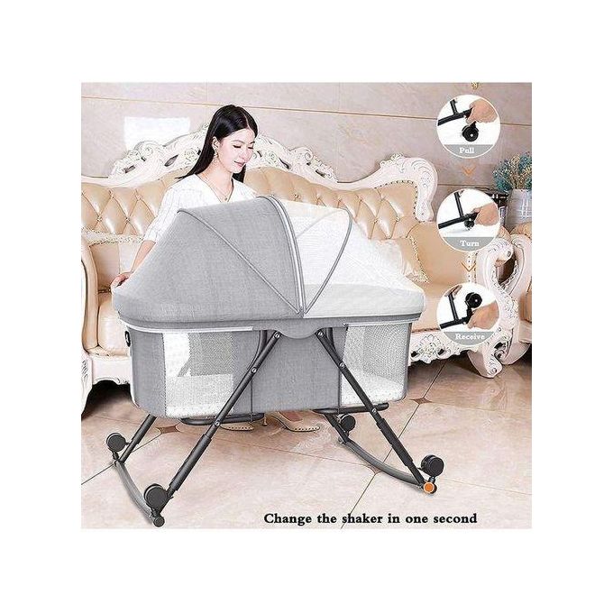 Lit bébé cododo, lit de voyage multifonction réglable en hauteur, parc pliable avec roulettes universelles à 360° - Multicolore