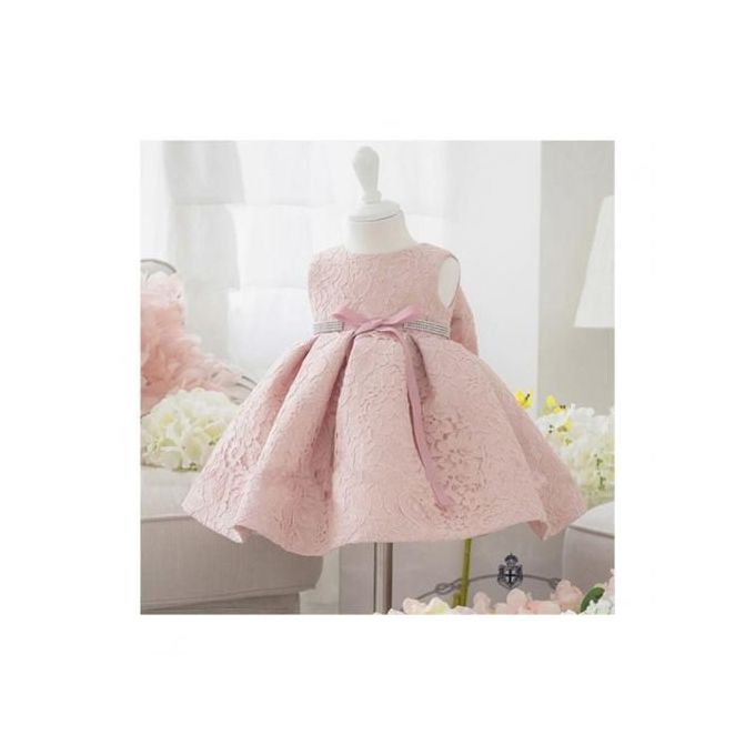Robe élégante pour enfant - Pêche 0-1 an  1 à 2 ans  2-3 ans