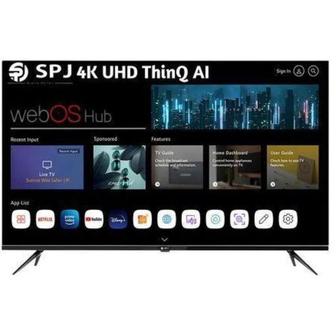 Téléviseur SPJ 65 pouces sans cadre UHD 4K Ai ThinQ série Webos - Noir.
