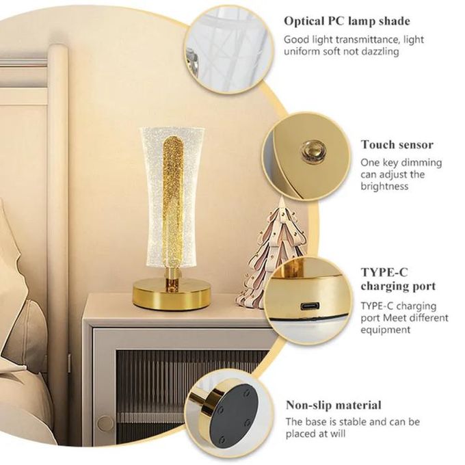 La lampe de table en cristal scintillant