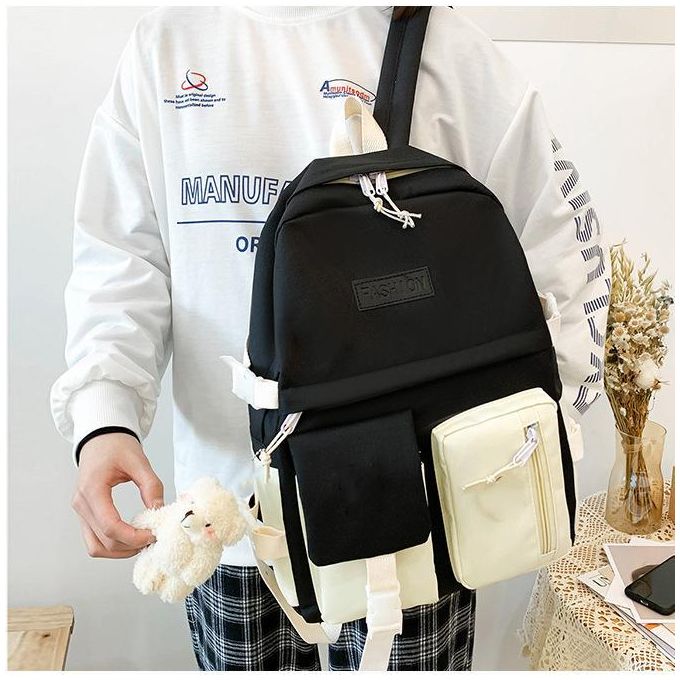 Ensemble sac à dos Bekia 5 en 1 unisexe : sac à dos, sac à main, sac bandoulière et portefeuille.