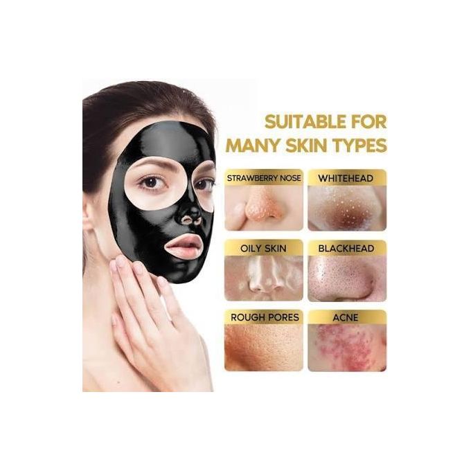 Masque au charbon naturel anti-points noirs et acné, masque peel-off noir pour tous types de peau, nettoyage en profondeur, éclaircissement et rajeunissement.