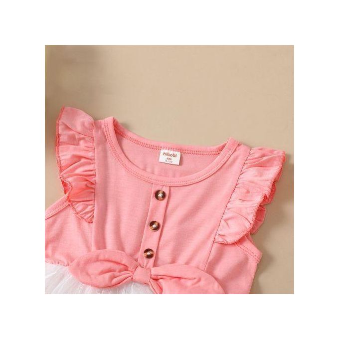 Robe Catpapa sans manches à volants et papillon en maille pour enfants de 1 à 5 ans
