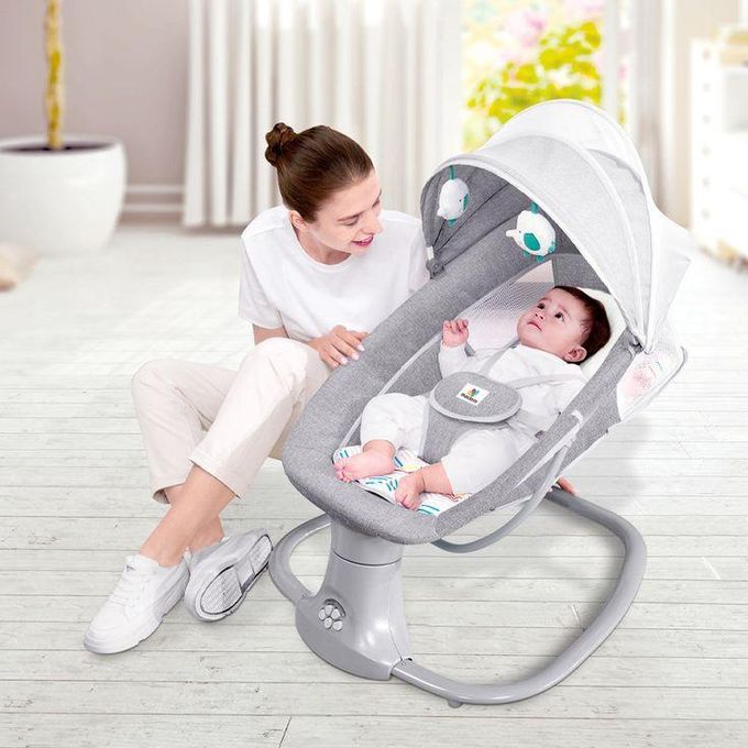 Balancelle électrique pour bébé grise