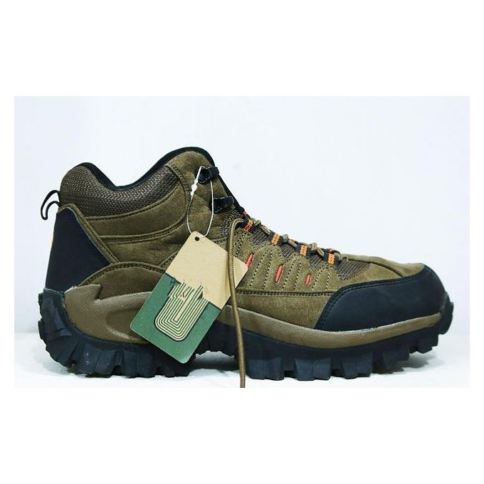 Chaussure de randonnée de montagne pour homme, sécurité et performances - Gris et marron