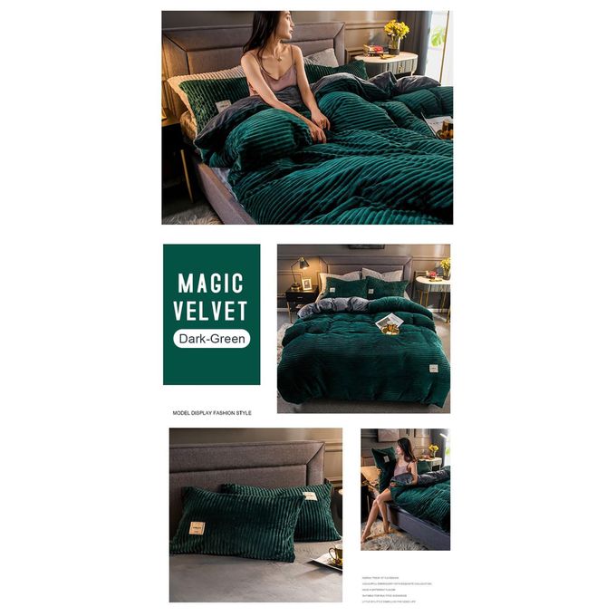 Couette en velours côtelé vert