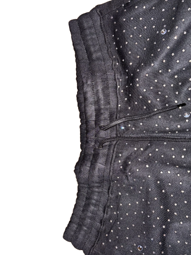 Black rhinestone Zip-Up Hooded sweatsuit flare bottom