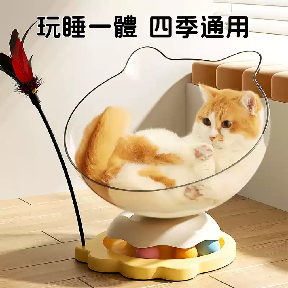 透明貓耳窩款轉盤玩具