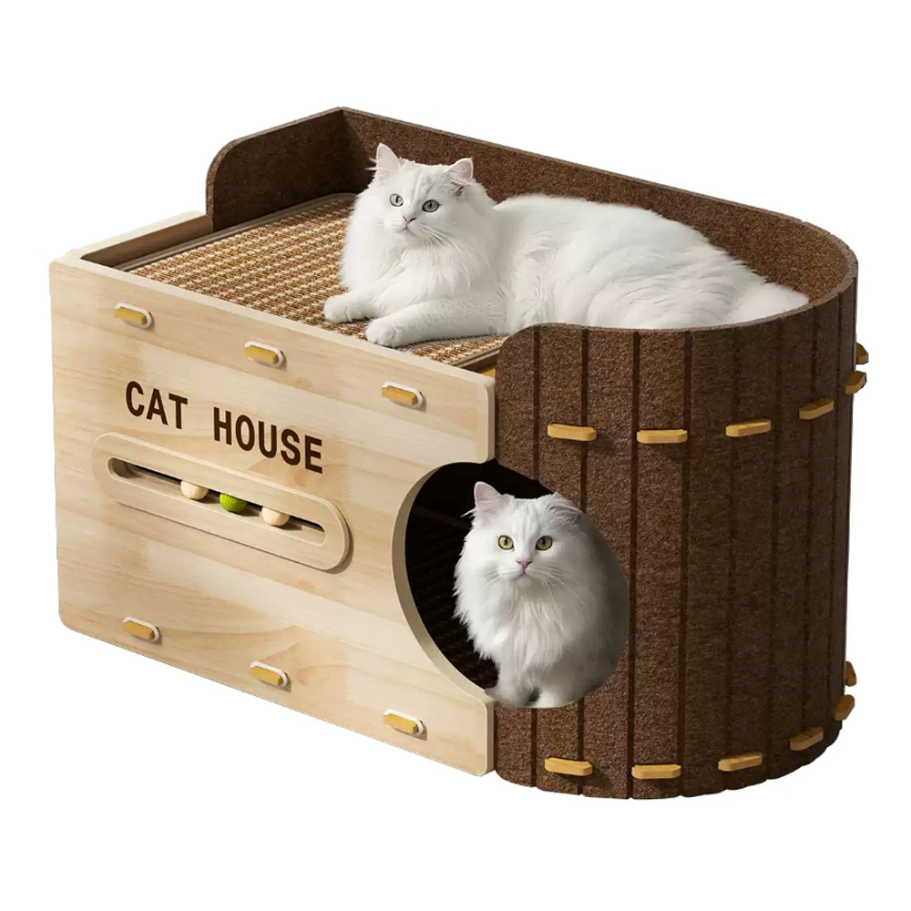 毛氈貓抓板貓窩一體多功能貓窩