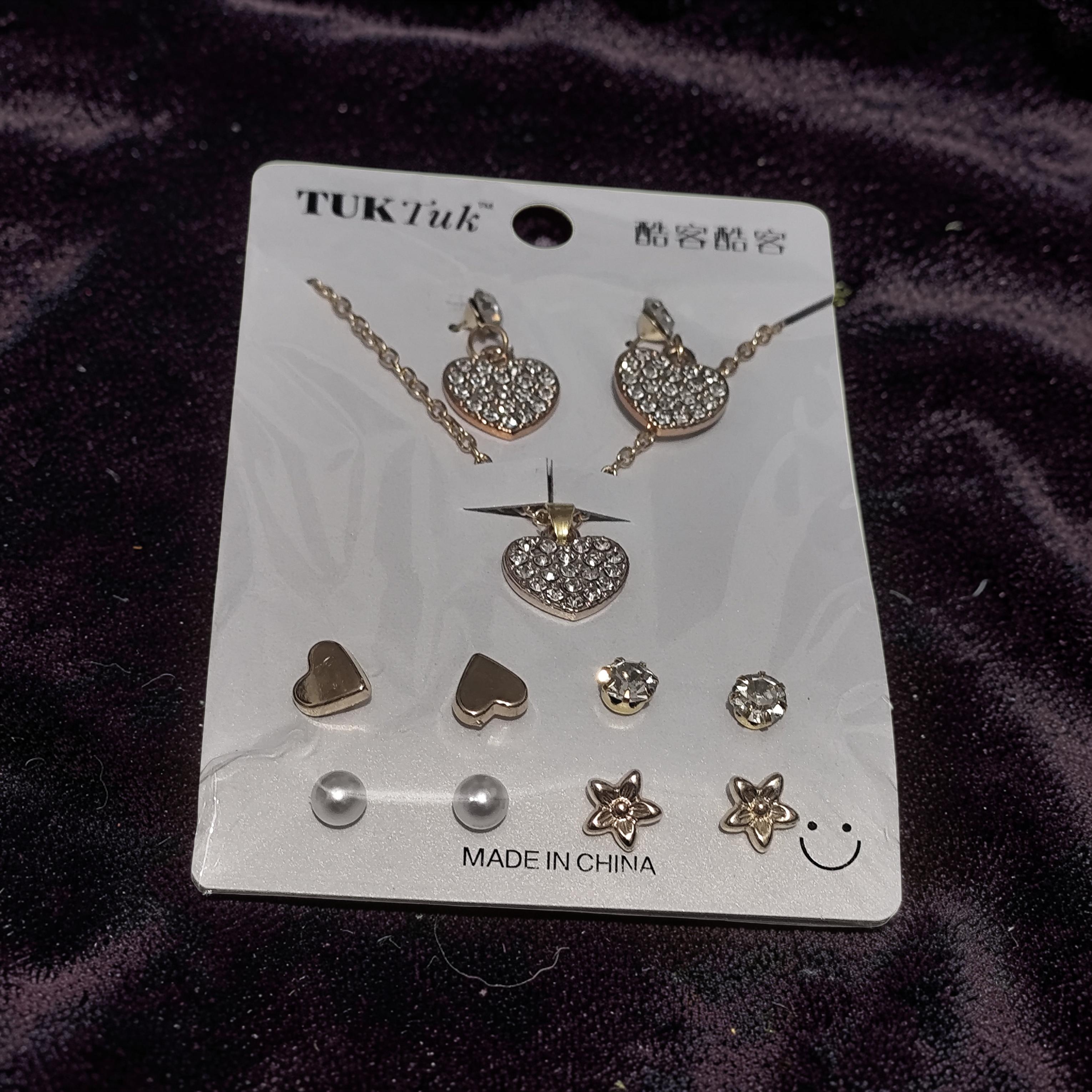 Heart Charm Jewelry Set