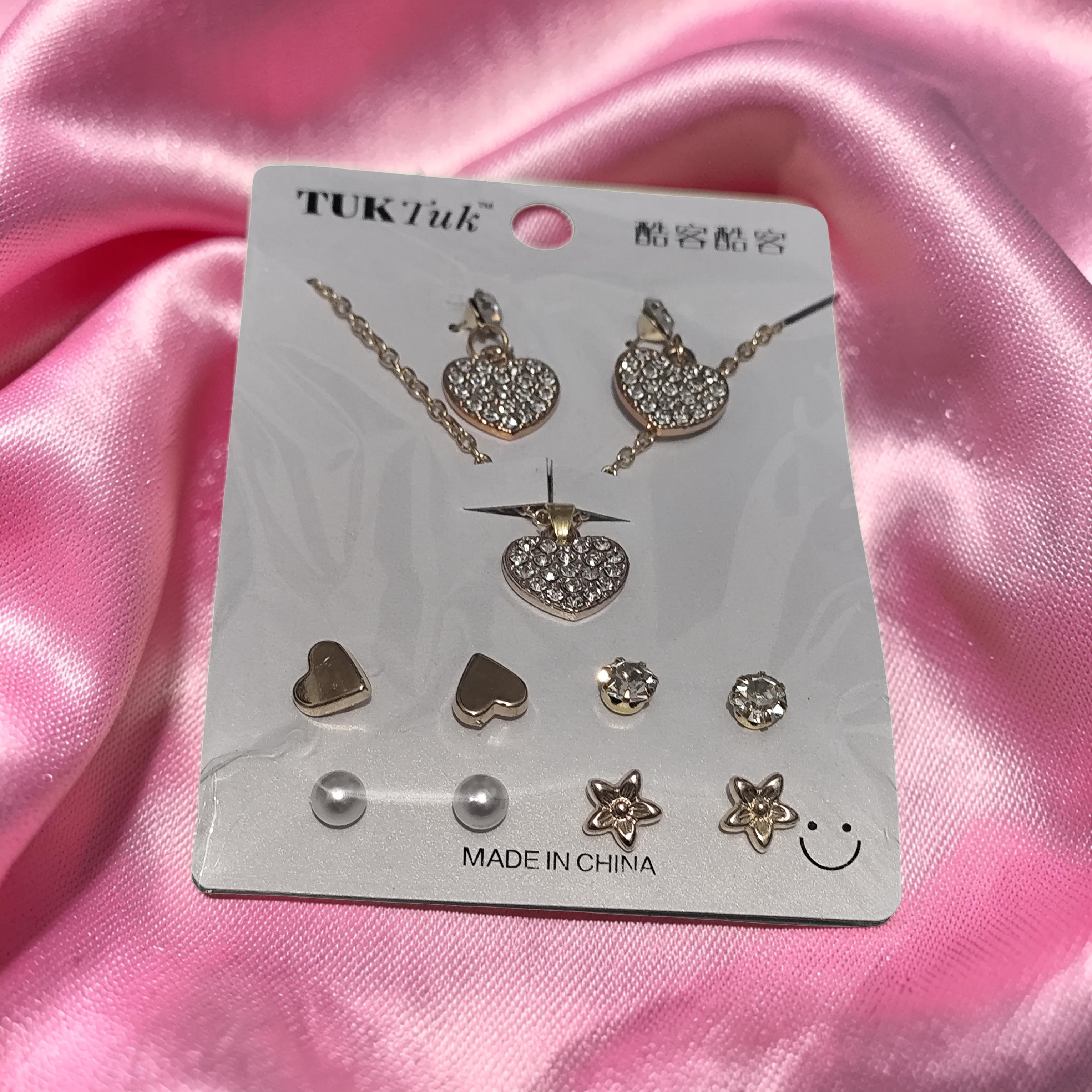 Heart Charm Jewelry Set