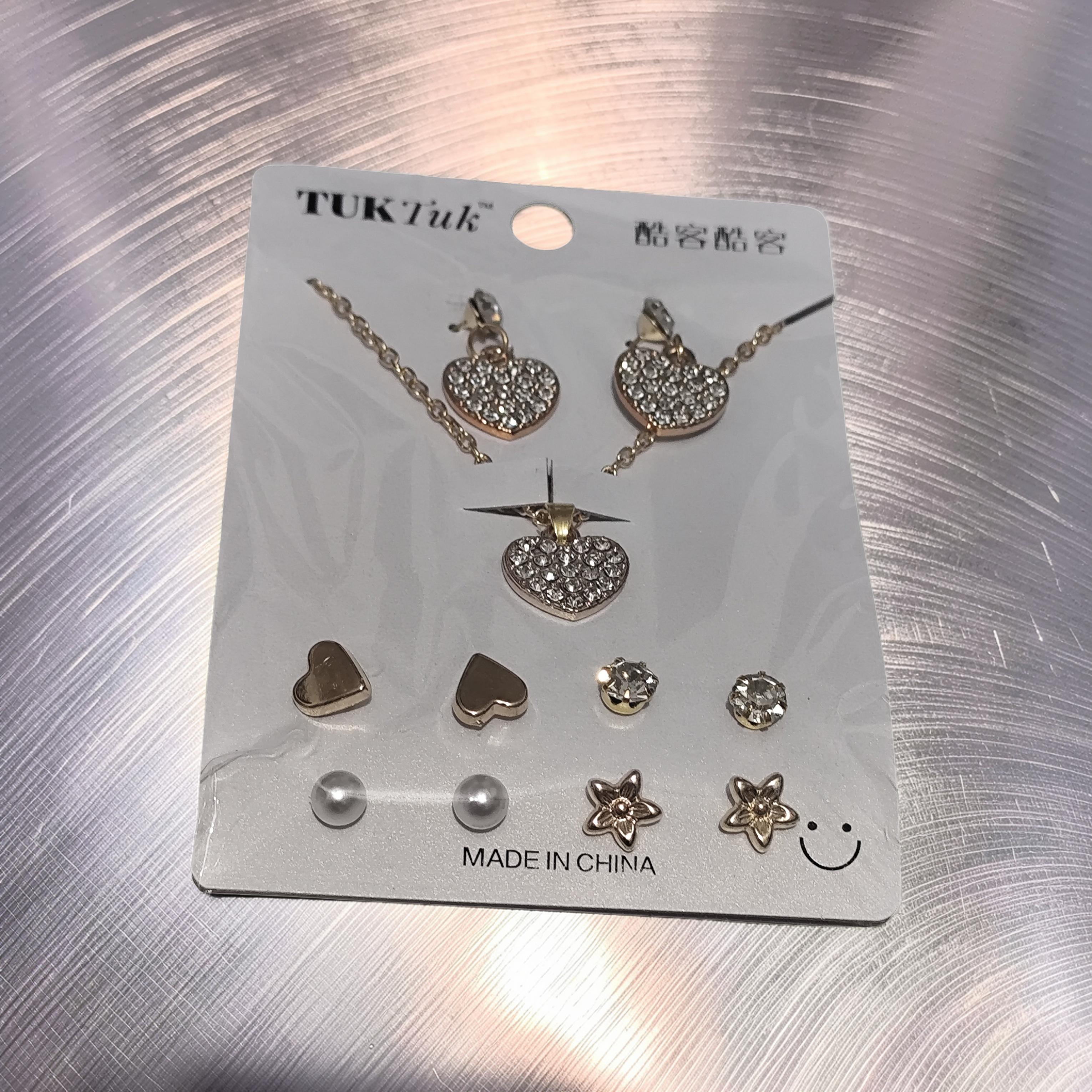 Heart Charm Jewelry Set