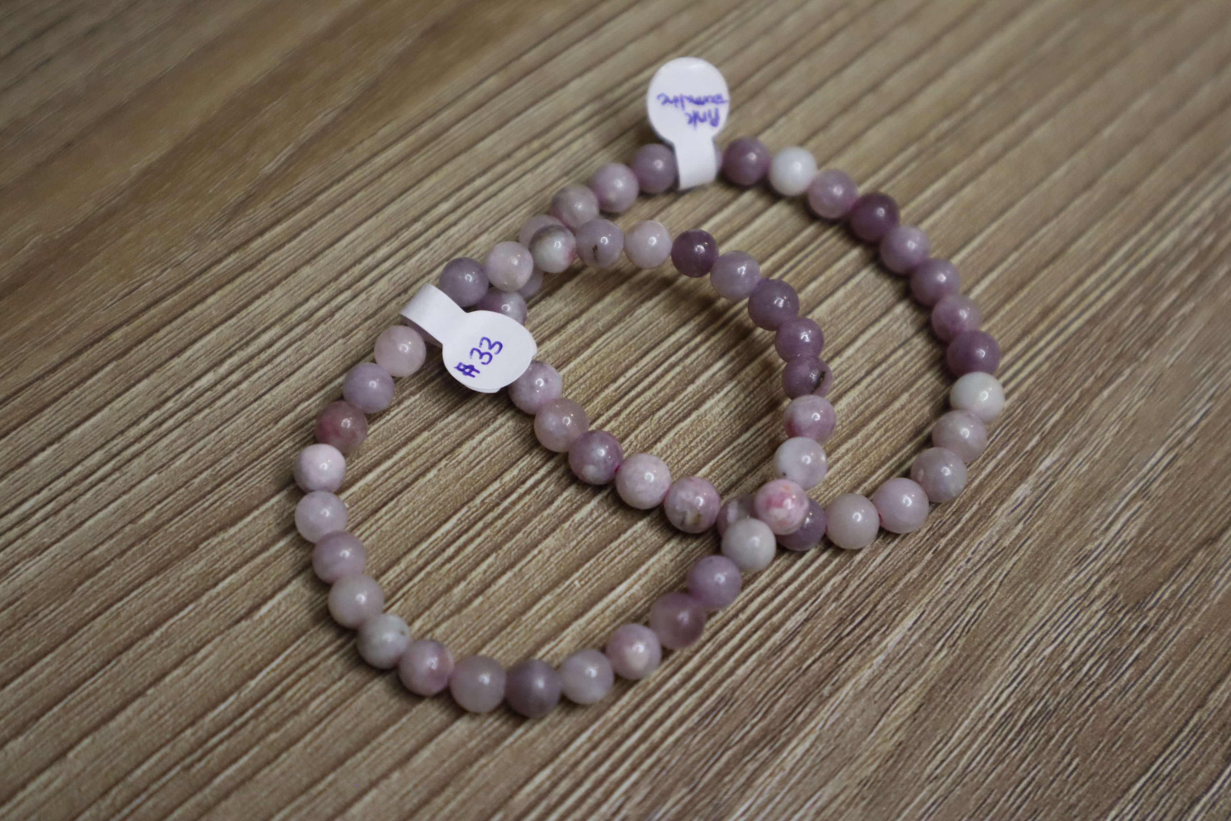 Pink Tourmaline Beaded Bracelet