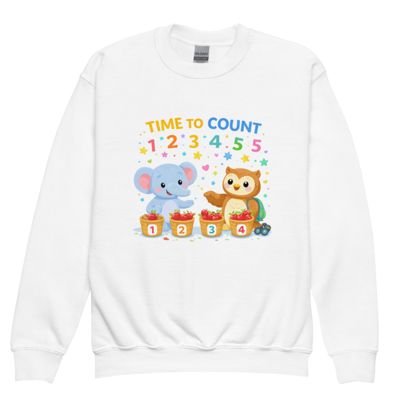 Kids' Educational Counting Sweatshirt I  Kids Apparel I Sweatshirt for Children I Preschool & Kindergarten Apparel