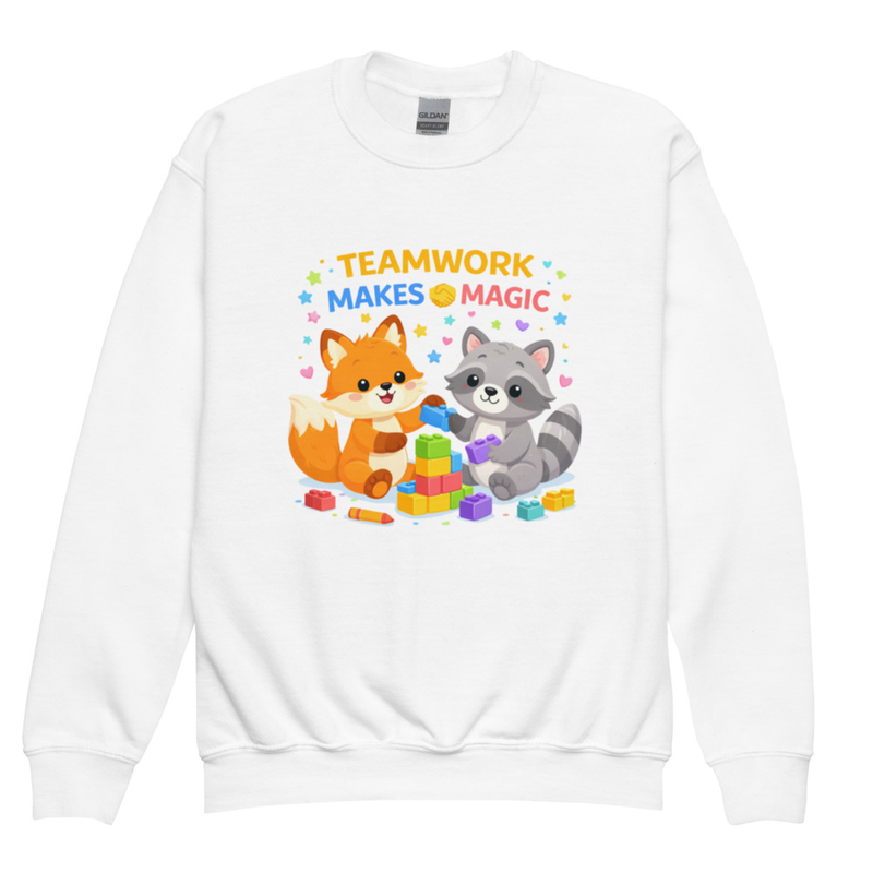 Kids Sweatshirt – Cute Fox & Raccoon Learning Hoodie for Kids