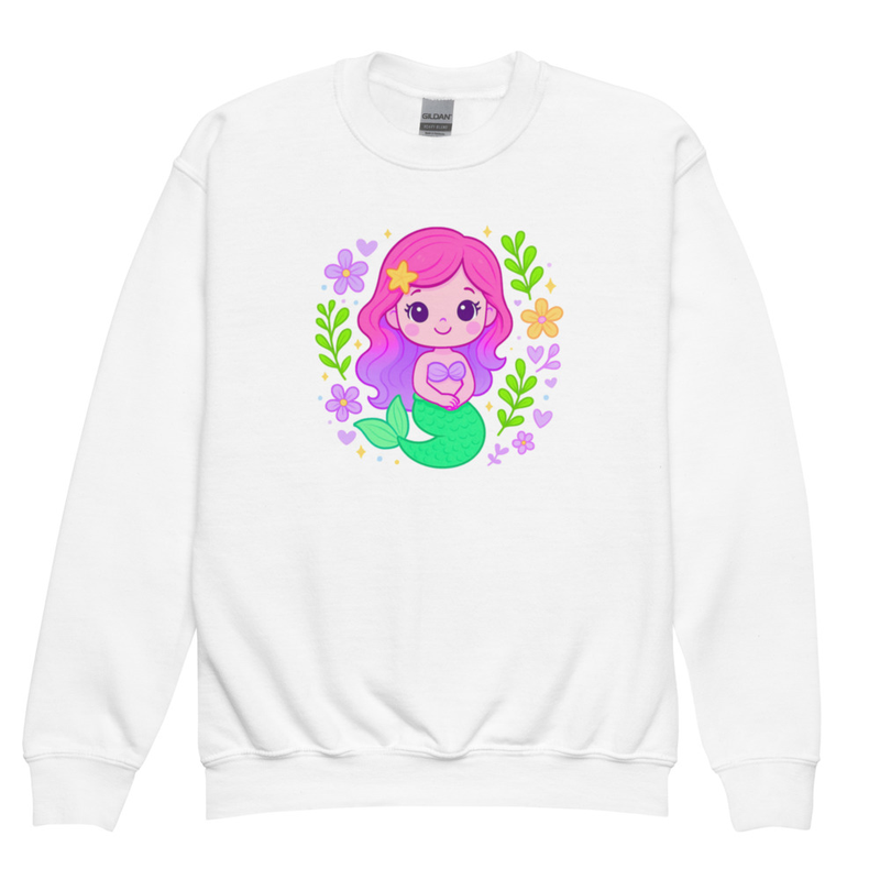 Cute Mermaid Sweatshirt for Girls – Kawaii Pastel Ocean Sweater | Kids Gift I Kid's Apparel