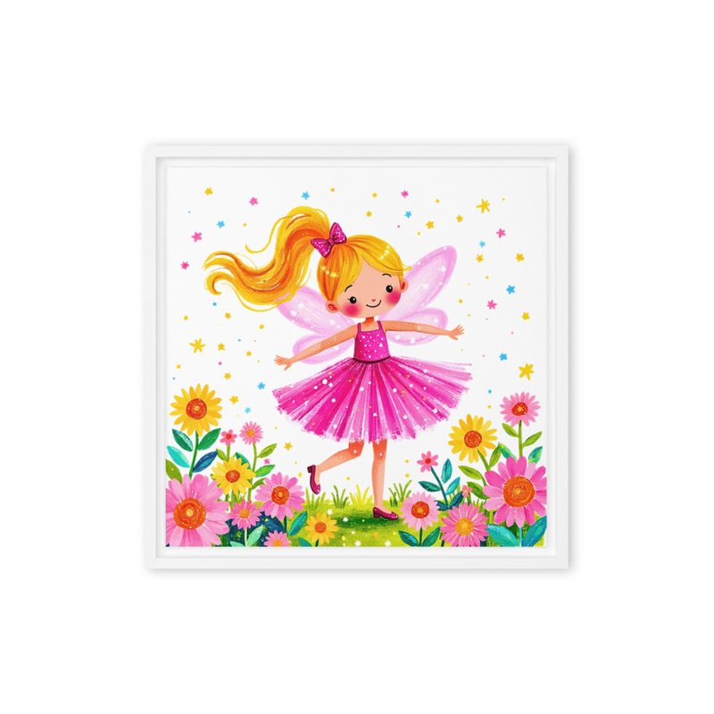 Pink Fairy Wall Art for Girls Room – Cute Ballerina Fairy Print | Nursery Decor | Toddler Bedroom Artwork | Magical Princess Butterfly Poster