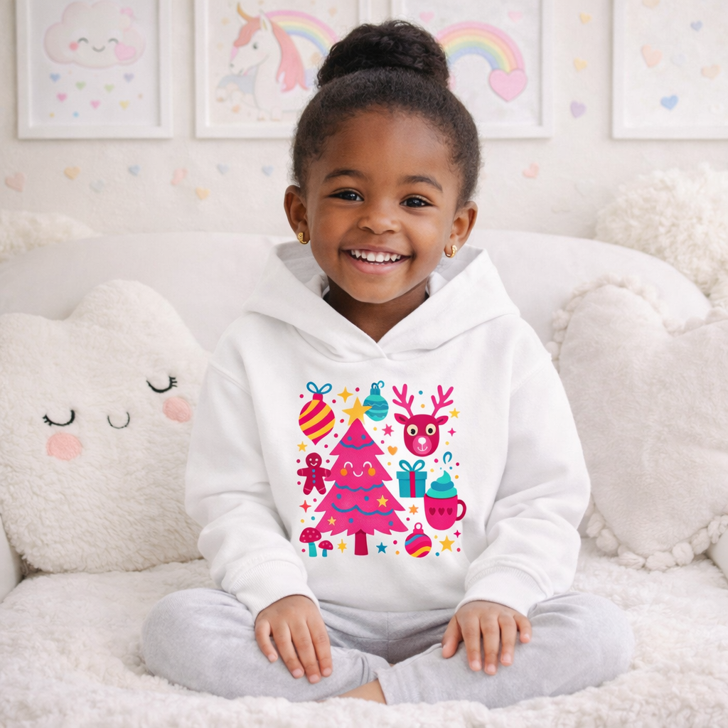Cute Christmas Kids Hoodie – Festive Holiday Hoodie for Girls & Boys, Cozy Winter Sweatshirt for  Children