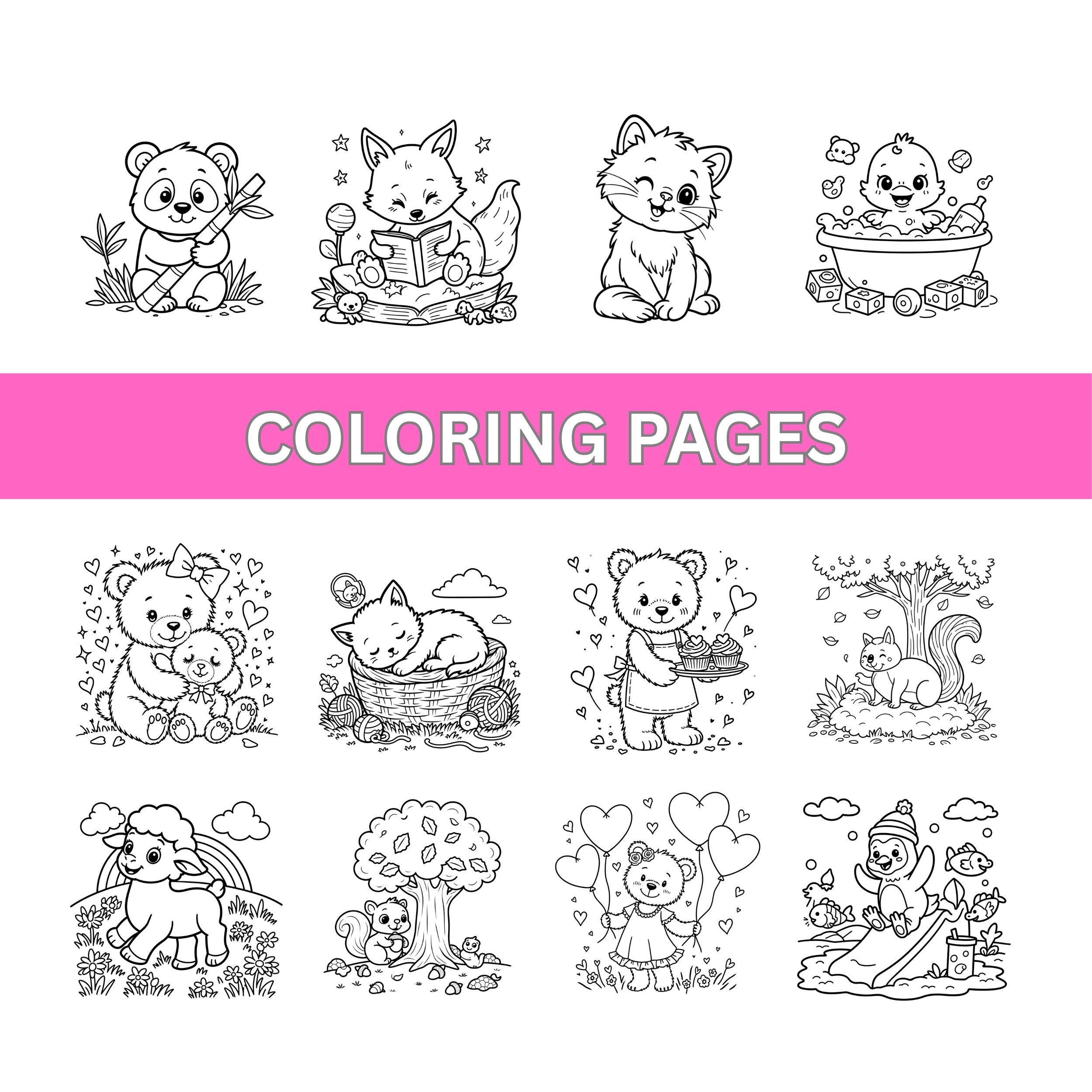 Coloring Pages for Kids Instant Download