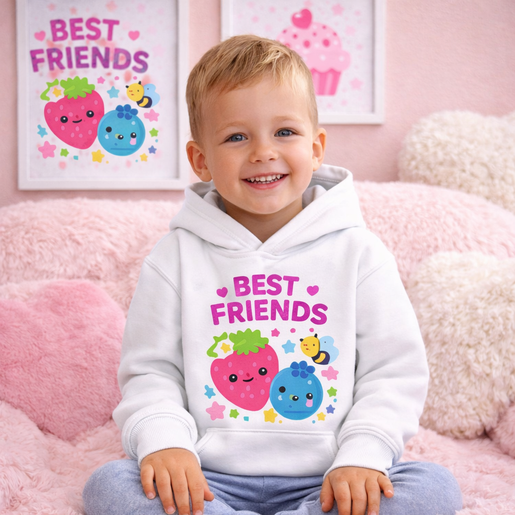 Best Friends Kids Hoodie – Cute Fruit Friends Hoodie for Girls & Boys, Playful Sweatshirt for  Children