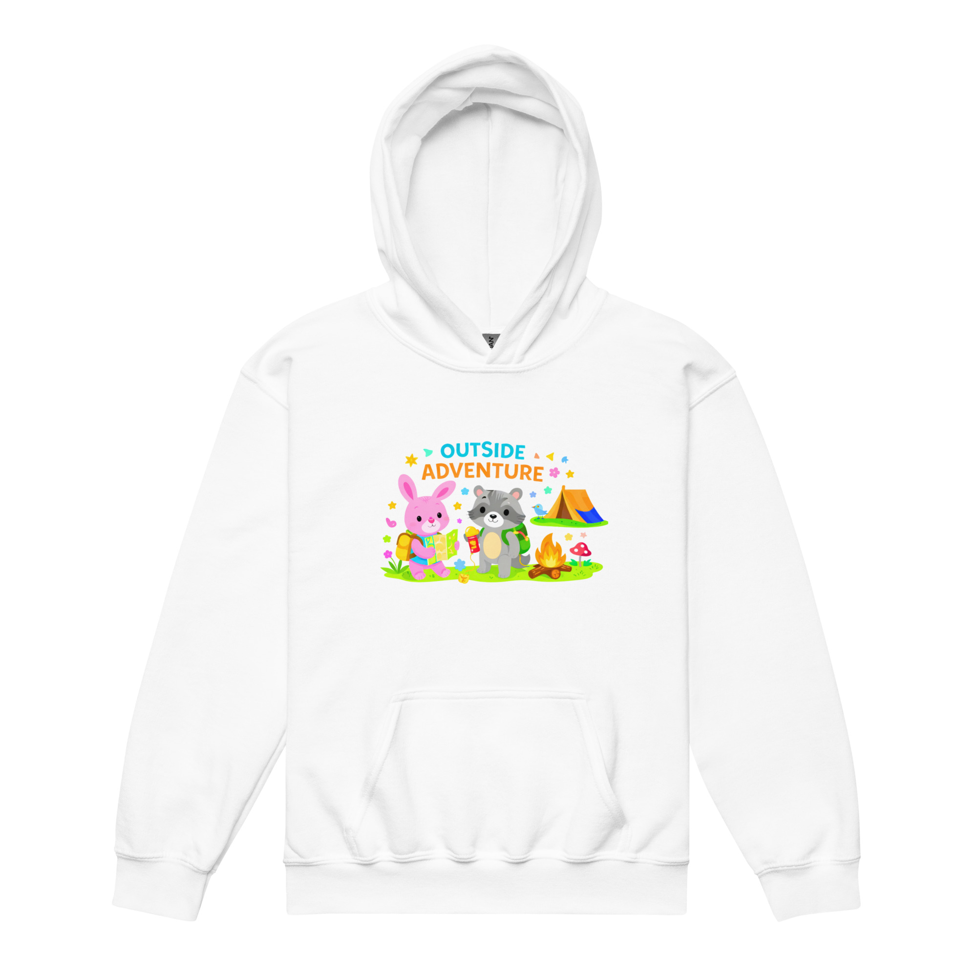 Outside Adventure Kids Hoodie – Cute Camping Hoodie for Kids | Fun Animal Nature Sweatshirt