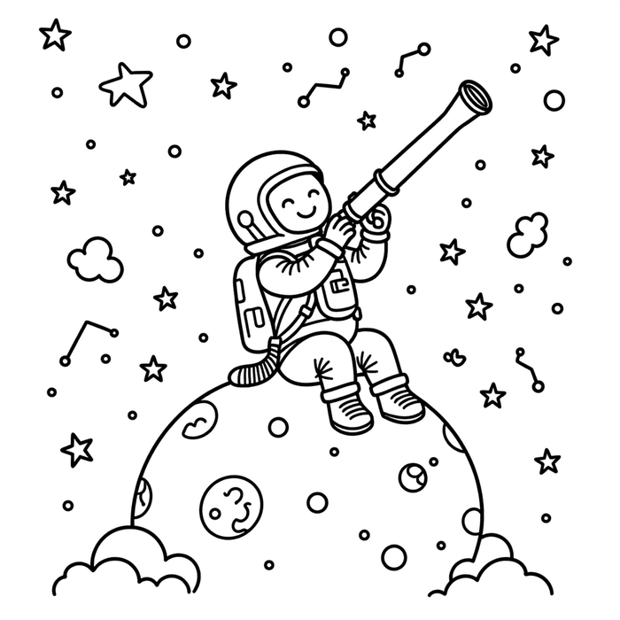 Astronaut Coloring Pages I Kids Coloring Pages I Space Kids Coloring Pages