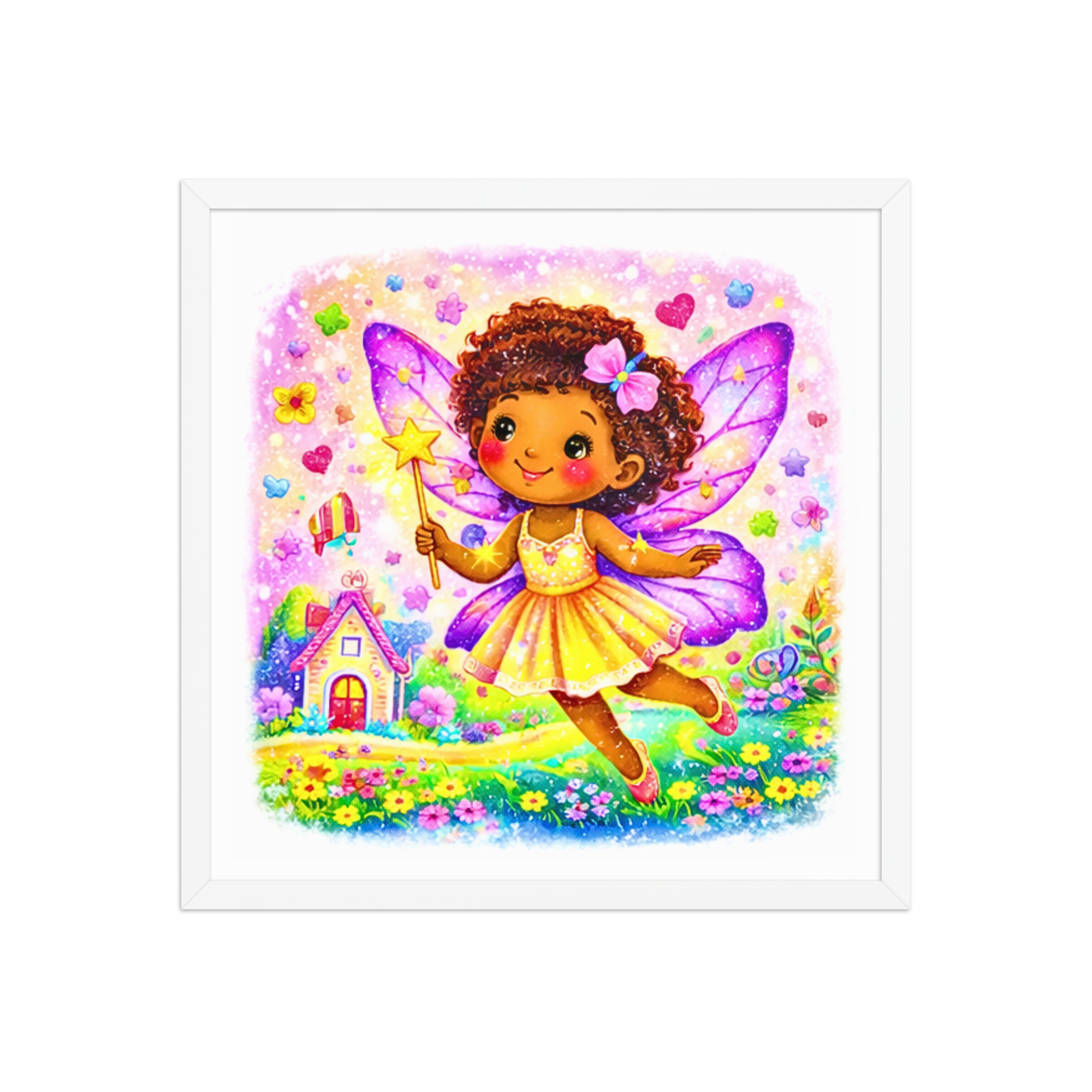 Fairy Princess Wall Art for Girls Room – Magical Fairy Nursery Decor, Whimsical Kids Playroom Art Print