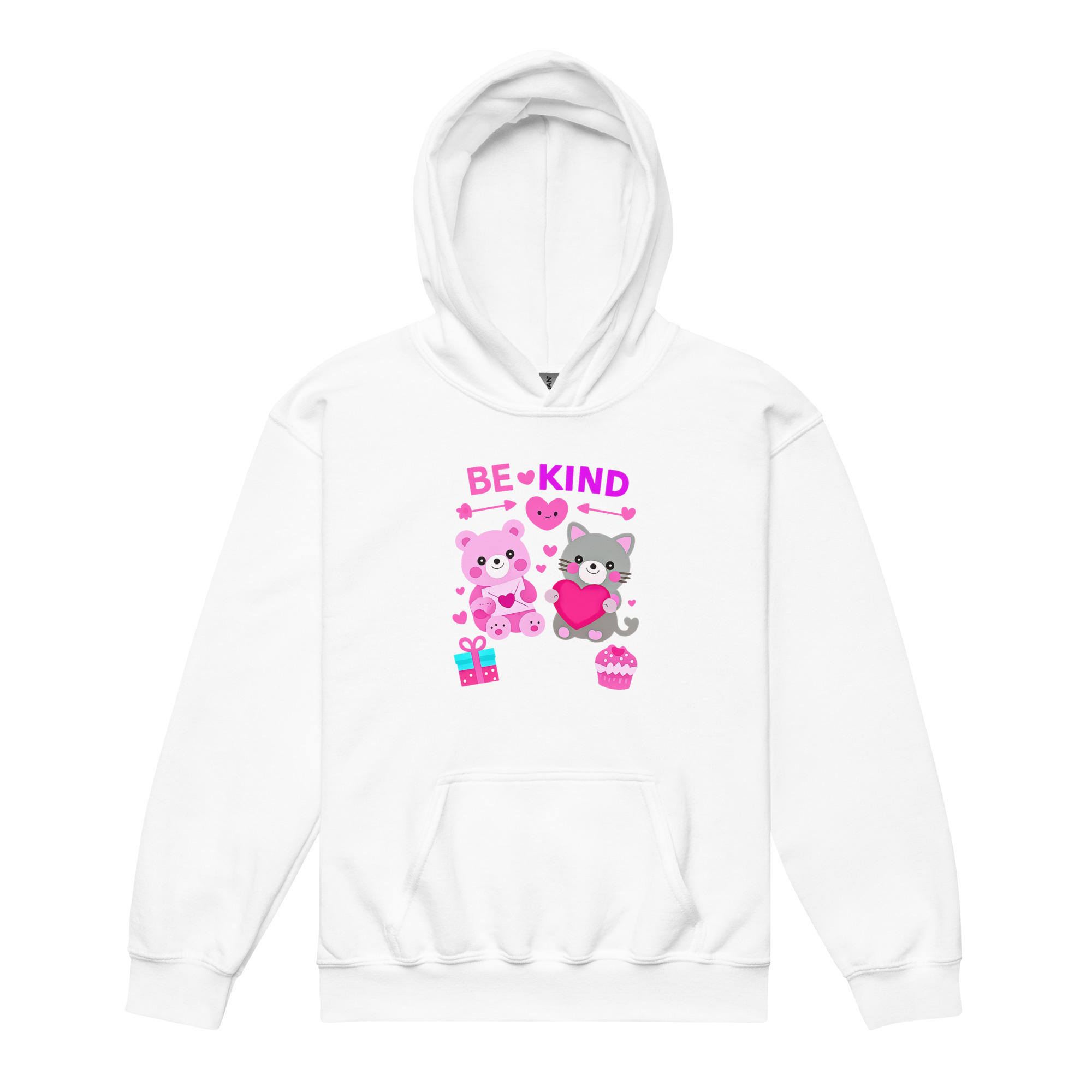 Be Kind Kids Hoodie I Cute Animal Hoodie for Girls & Boys, Positive Message Sweatshirt for  Children