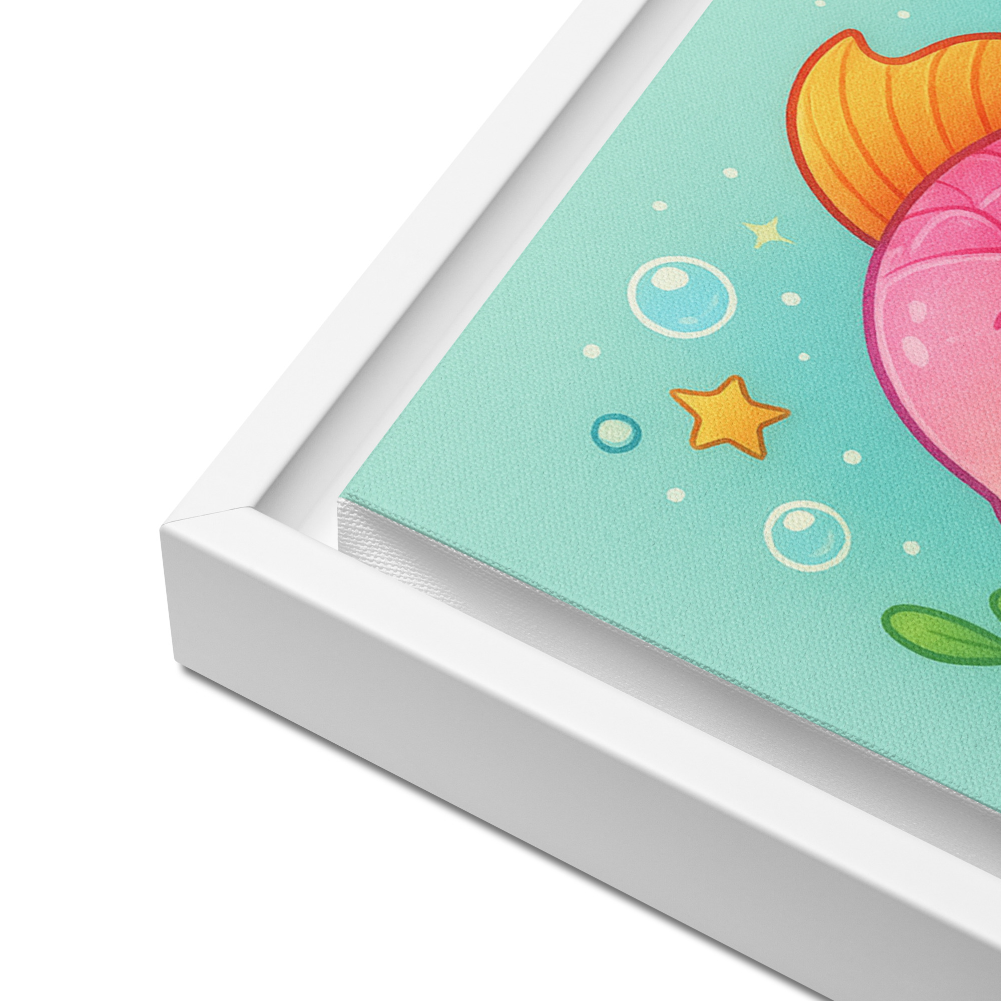 Cute Pink Fish Nursery Wall Art – Under the Sea Ocean Animals Decor for Kids Bedroom – Baby Girl Playroom Print – Kawaii Fish, Seahorse & Crab Artwor