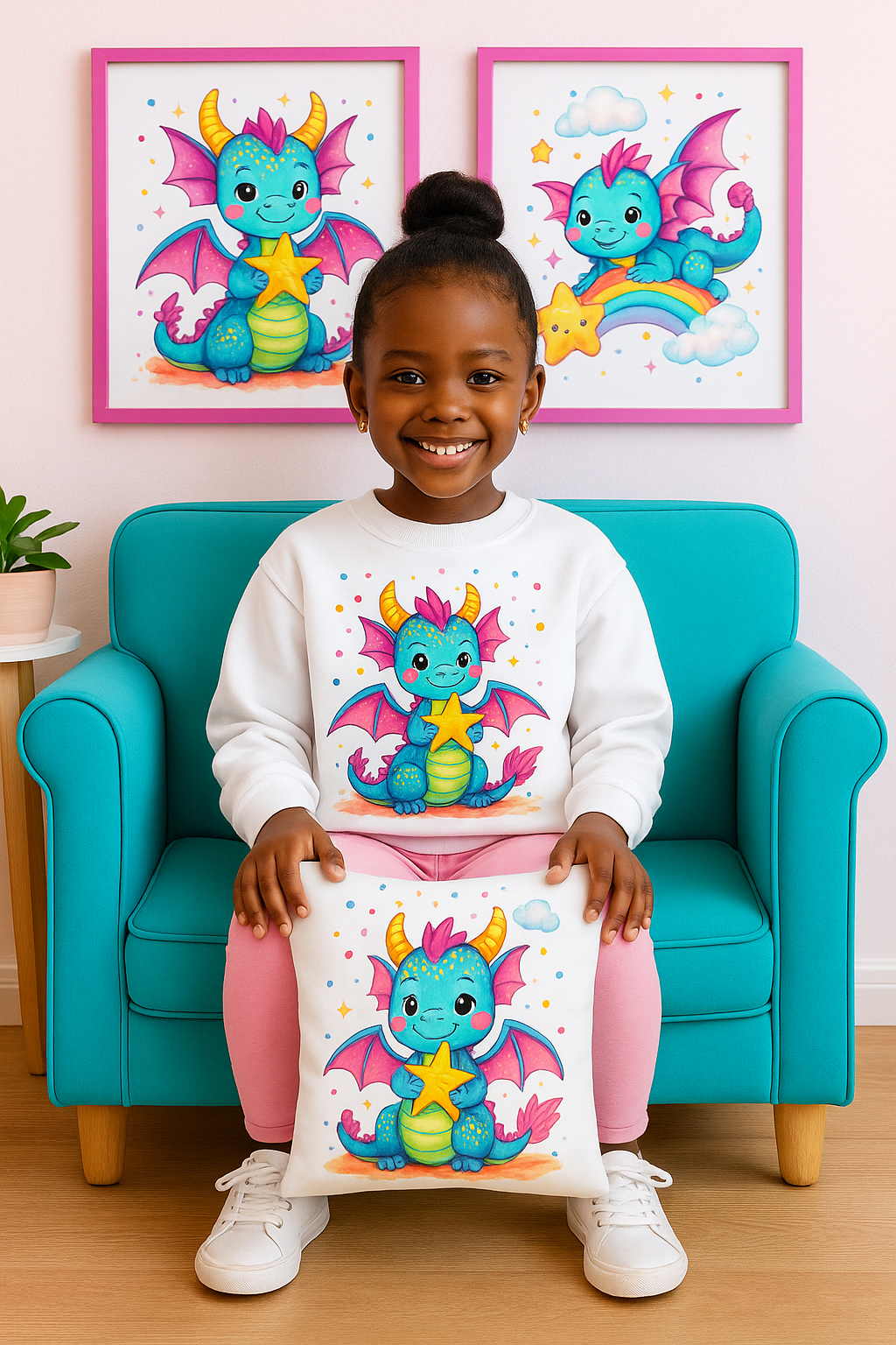 Cute Dragon Pillow for Kids – Colorful Baby Dragon Pillow – Kawaii Nursery Decor