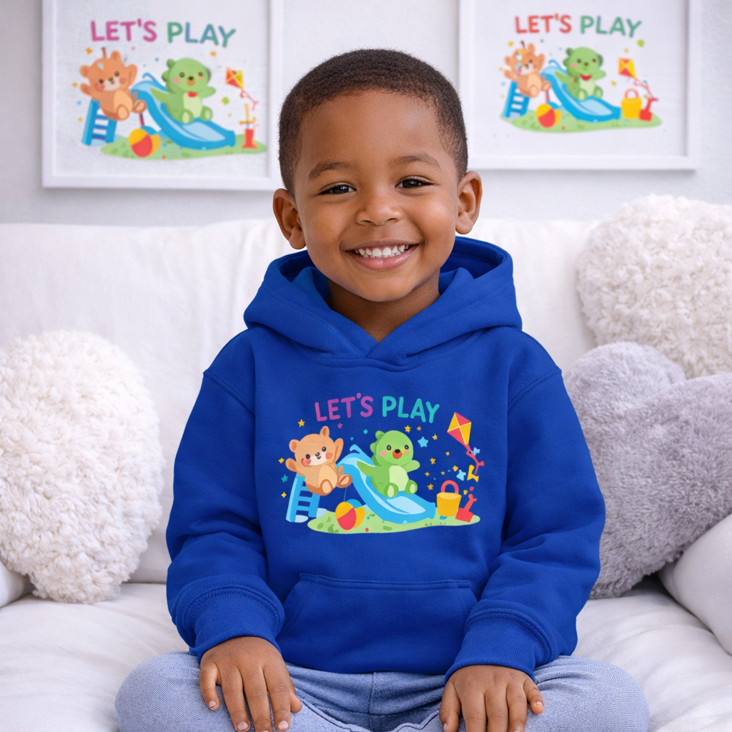 Let’s Play Kids Hoodie – Cute Playtime Hoodie for Girls & Boys, Fun Animal Sweatshirt for Children