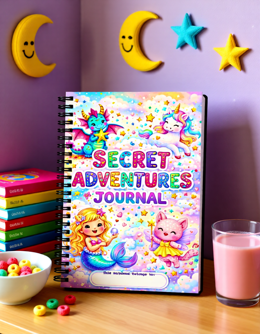 Secret Adventures Journal for Kids – Magical Creatures Notebook with Dragon, Unicorn & Mermaid | Kids Writing Journal I Kids Stationary I Gift for Kids