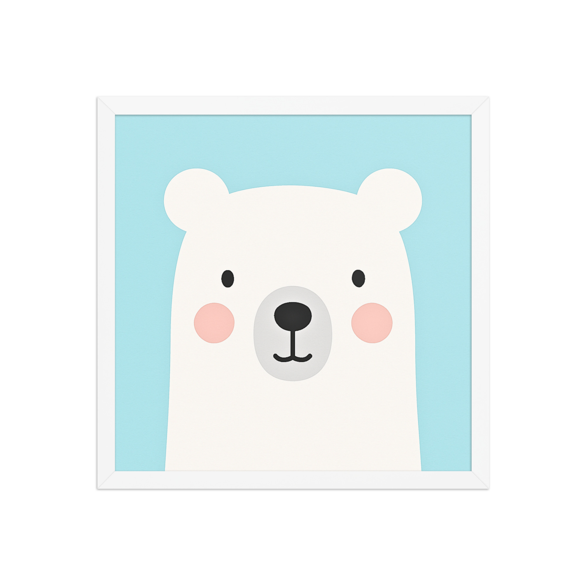 Polar Bear Nursery Wall Art | Cute Animal Print for Kids Room | Baby Boy Girl Décor | Minimalist Scandinavian Bear Poster | Pastel Blue Nursery Art