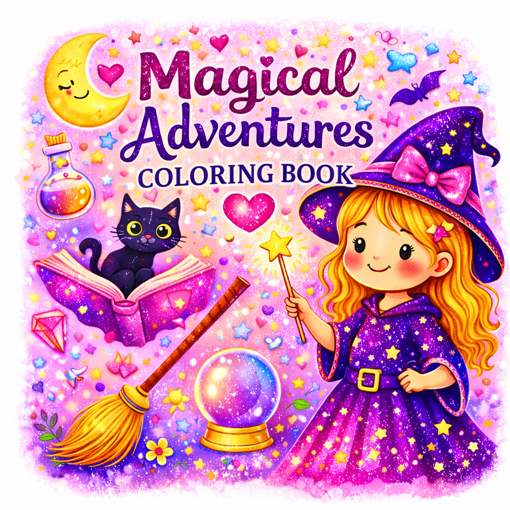 27 Cute Witchy Coloring Book Pages for Kids I Coloring Pages for Children I Coloring Book Pages Digital Download