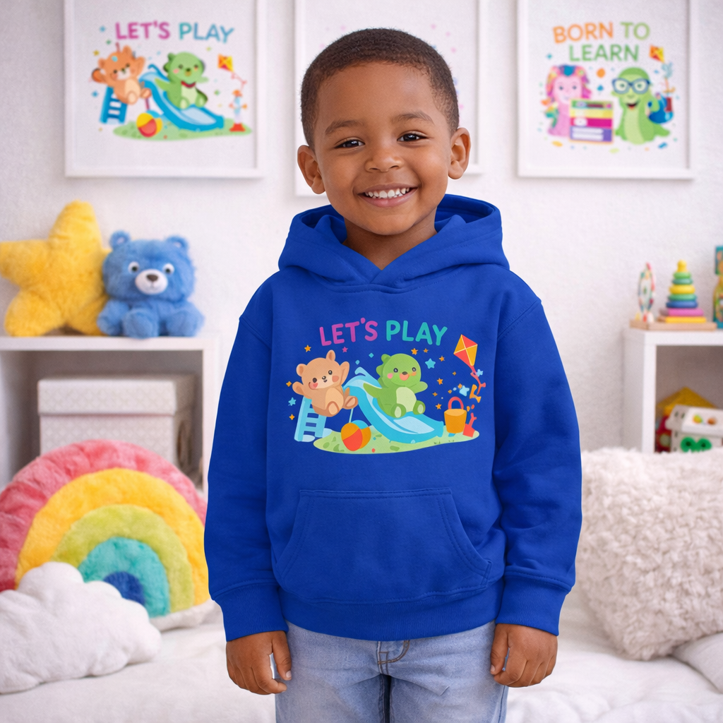 Let’s Play Kids Hoodie – Cute Playtime Hoodie for Girls & Boys, Fun Animal Sweatshirt for Children