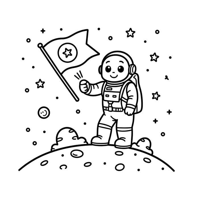 Astronaut Coloring Pages I Kids Coloring Pages I Space Kids Coloring Pages